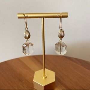 Anthropologie vintage gold and crystal earrings